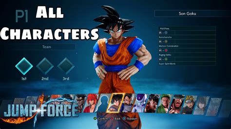 All Characters In Jump Force Open Beta Youtube