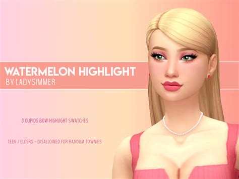Watermelon Cupids Bow Highlight By Ladysimmer94 At Tsr Sims 4 Updates