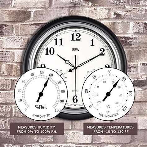 Large Outdoor Clock 18 Inch Retro Round Waterproof Outdoor Clock With