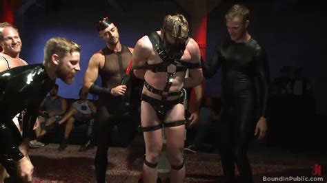 Kinkmen Sexy Cass Bolton Tied Up And Abused On Stage With Gang Bang