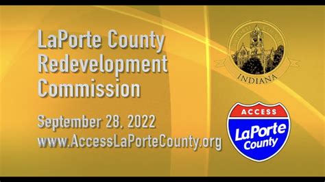 Laporte County Redevelopment Commission September 28 2022 Youtube