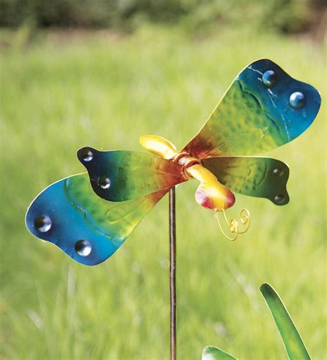 Metal Butterfly Spinner Garden Stake Wind And Weather