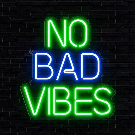 No Bad Vibes Neon Sign Party Led Light Neongrand