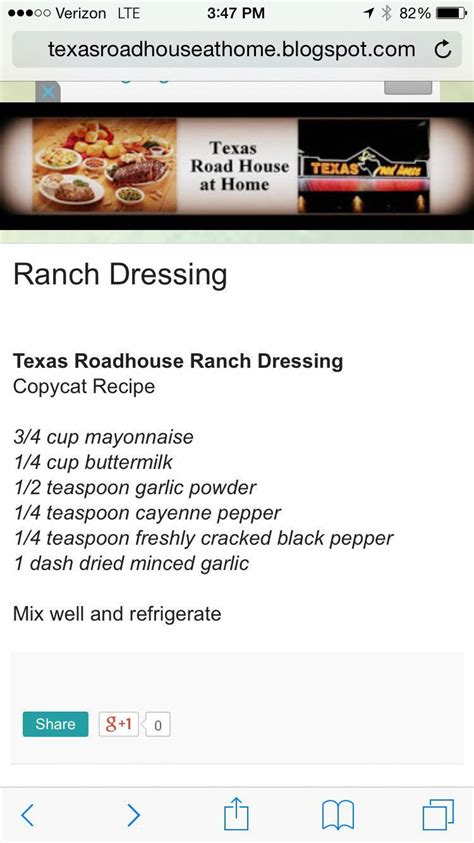 Texas Roadhouse Ranch Dressing We Need Used Half Cup Of Buttermilk And