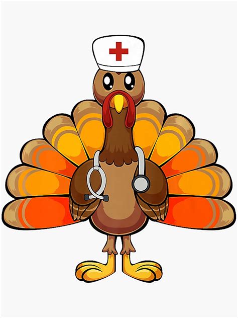 Nurse Turkey Medical Doctor Thanksgiving Dinner Costume Fan Sticker