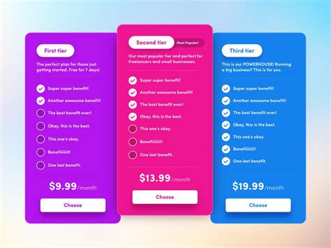 Pricing Tables designs, themes, templates and downloadable graphic