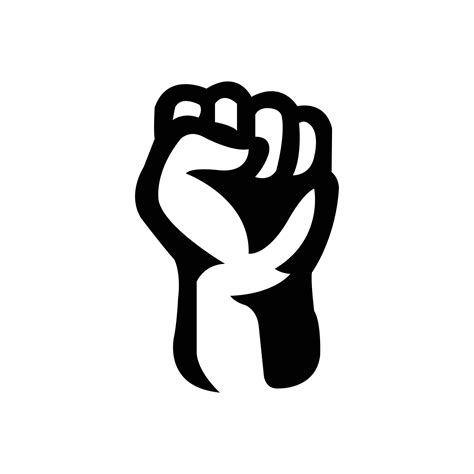 Silhouette Raised Fist Hand Clenched Protest Punch Vector Icon Logo