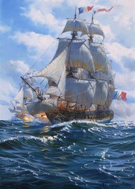 Ship Painting By Alexander Shenderov Ocean Painting Sail Boat Painting Original Oil Painting On