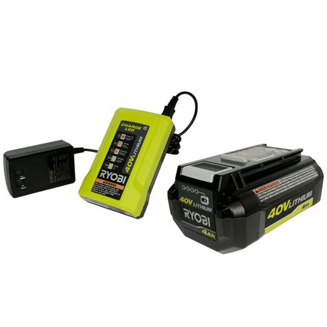 Ryobi 1 Op404 40v Charger And 1 Op40401 Li Ion 40ah Battery Pack
