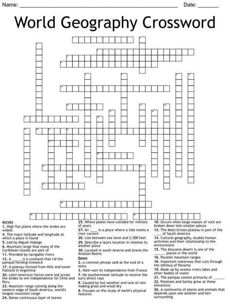 21 Fun Crossword Puzzles For Middle School Students Teaching Expertise