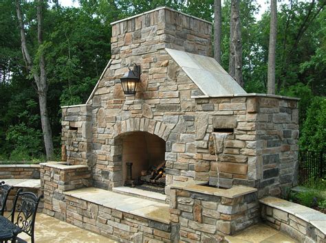 Outdoor Stone Fireplace Warming Up Exterior Space Traba Homes
