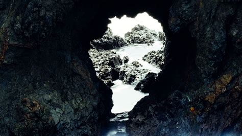 Download Wallpaper 2560x1440 Cave Water Rocks Stones Widescreen 169