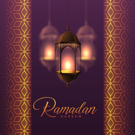 Hanging Lanterns And Islamic Pattern Design For Ramadan Kareem