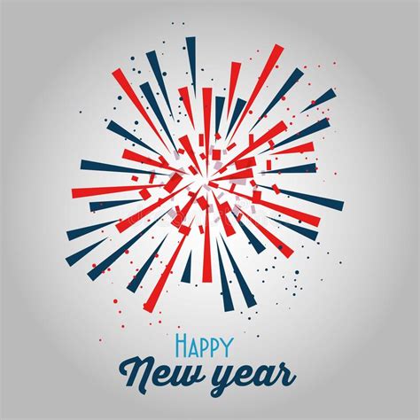 Colorful Fireworks Happy New Year Background Stock Illustration