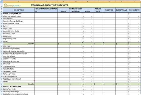 Estimating budgeting worksheet sample of estimating. Home Renovation Budget Excel Spreadsheet Uk Google ...