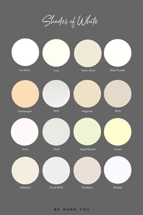 Shades Of White Be More You Online Brandstrategist Color Names