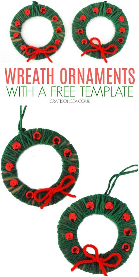 Yarn Wrapped Christmas Wreath Ornaments Easy Christmas Ornaments