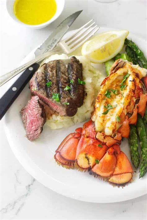 Steak and lobster linguine is tender pieces of seared steak along with sweet buttery lobster combined with an al dente pasta for a special occasion meal you'll fall in love with! This Grilled Steak and Lobster Dinner is for one of those special, romantic date nights. It ...
