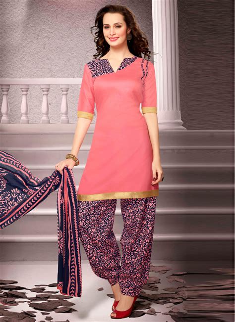 Hot Pink Cotton Punjabi Salwar Suit Punjabi Suits