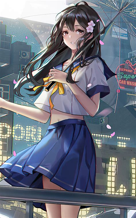 800x1280 2020 Anime Girl With Umbrella 4k Nexus 7samsung
