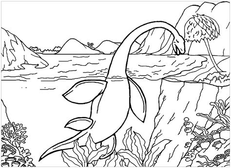 Printable Dinosaur Coloring Sheets Easy For Kids Blank Outline
