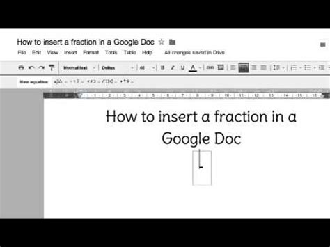 The three different types of fractions. How to insert a fraction in a Google Doc - YouTube