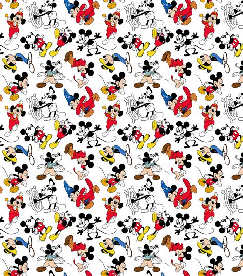 Disney Mickey Mouse Cotton Fabric Mickey Through The Years