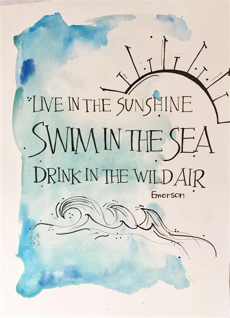 Emerson Inspirational Quote Original Affordable Watercolor Painting