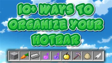 10 Ways To Organize Your Hotbar In Minecraft Youtube