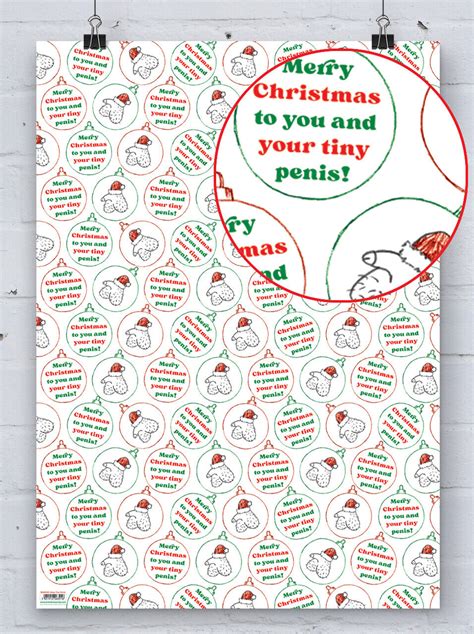 Merry Christmas Tiny Penis Wrapping Paper T Wrap Funny Rude Cheeky Xmas Ebay