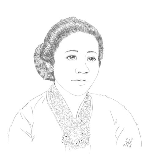 Detail Gambar Sketsa Pahlawan Ibu Kartini Koleksi Nomer 3