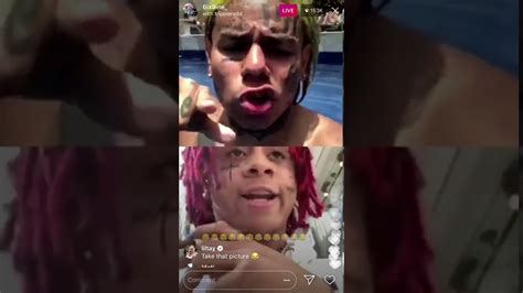 tekashi 6ix9ine and trippie redd live on ig live with 175k live viewers 😱 who won the argument