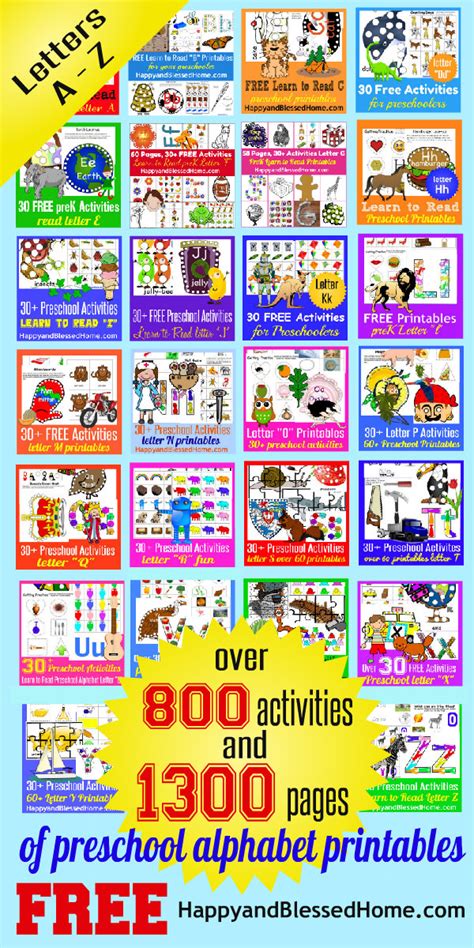 1300 Pages Alphabet Printable Letters And Activities Free