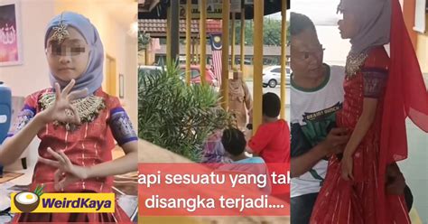 M Sian Girl Wears Traditional Attire And Puts On Makeup For Merdeka Celebration Teacher Wipes