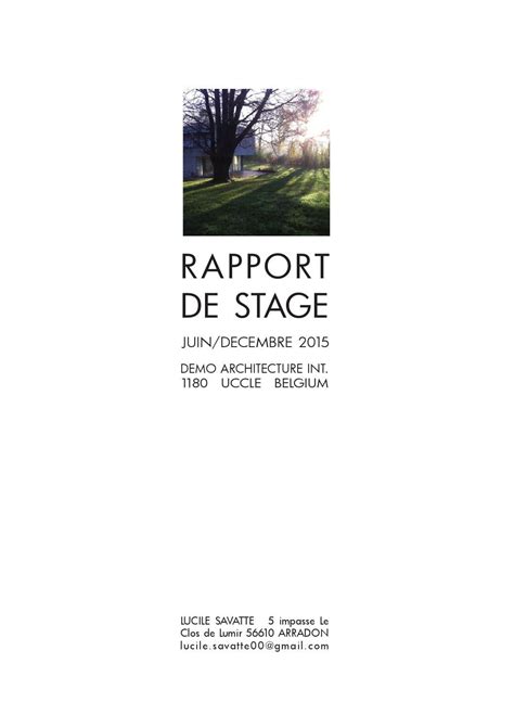 Rapport De Stage Rapport De Stage Architecture Recherche De Stage Hot