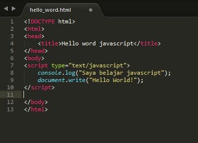 Membuat Program Javascript Pertama