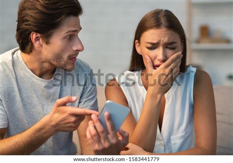 Cheating Infidelity Jealous Babefriend Showing Phone Stock Photo Shutterstock