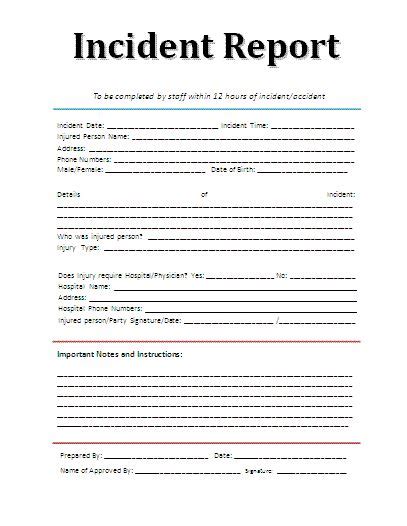 printable sample police report template form
