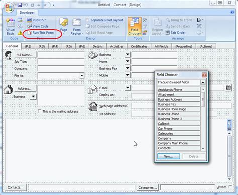 Using Microsoft Outlooks Forms Designer Outlook Tips