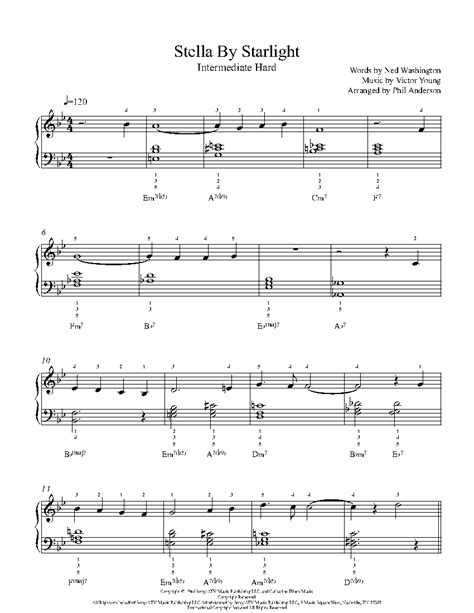 Stella By Starlight By Victor Young Sheet Music And Lesson Intermediate