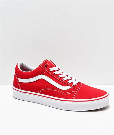 Shop old skool shoes today at vans. Vans Old Skool Formula Red & White Canvas Skate Shoes | Zumiez
