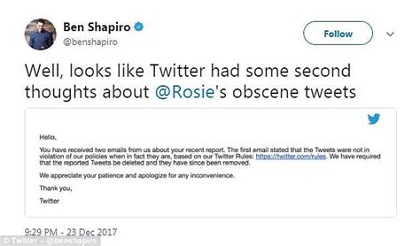 Check out the number of ben shapiro followers on this twitter profile and other interesting statistics. Ben Shapiro slams Twitter for clearing Rosie O'Donnell
