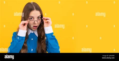 Just Curious Curious Girl In Eyeglasses Nerdy Looking Kid Yellow