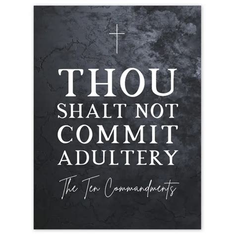 Ten Commandments Thou Shalt Not Commit Adultery Bible Verse Canvas