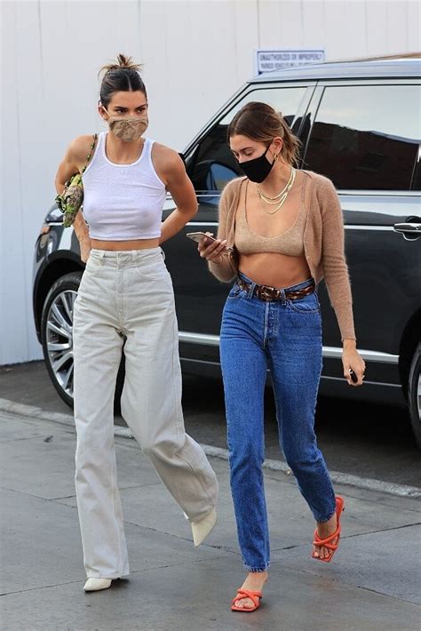 Kendall Jenner And Hailey Baldwin In See Through Tops 21 Photos