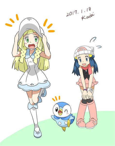 Dawn Meets Lillie Who Runs From Piplup Pokémon Sun And