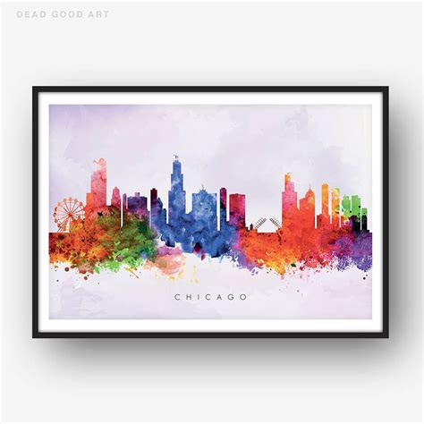 Chicago Skyline Watercolor At Getdrawings Free Download