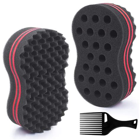 Yaheetech Hair Sponge Brush Double Sided For Twists Coils Curls In Afro