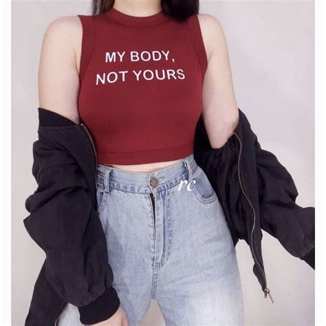 My Body Not Yours Muscle Crop Top Shopee Philippines