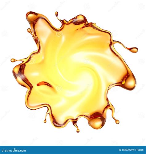 Splash Of A Transparent Orange Liquid On A White Background 3d